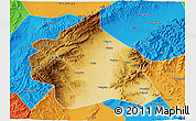 Physical 3D Map of Yuanping, political outside