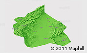 Political 3D Map of Yuanping, cropped outside