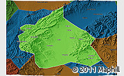 Political 3D Map of Yuanping, darken