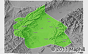 Political 3D Map of Yuanping, desaturated