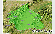 Political 3D Map of Yuanping, satellite outside