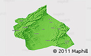 Political 3D Map of Yuanping, single color outside