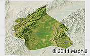 Satellite 3D Map of Yuanping, lighten