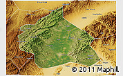 Satellite 3D Map of Yuanping, physical outside