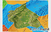 Satellite 3D Map of Yuanping, political outside