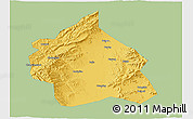 Savanna Style 3D Map of Yuanping, single color outside