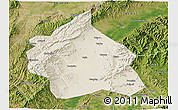 Shaded Relief 3D Map of Yuanping, satellite outside