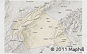 Shaded Relief 3D Map of Yuanping, semi-desaturated
