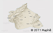 Shaded Relief 3D Map of Yuanping, single color outside