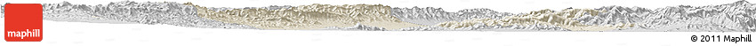Shaded Relief Horizon Map of Yuanping, desaturated