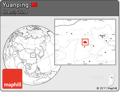 Blank Location Map of Yuanping