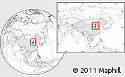 Blank Location Map of Yuanping, highlighted country, highlighted parent region, within the entire country