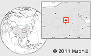 Blank Location Map of Yuanping, highlighted country