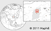 Blank Location Map of Yuanping, highlighted parent region