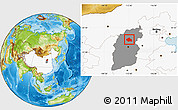 Physical Location Map of Yuanping, highlighted country, highlighted parent region