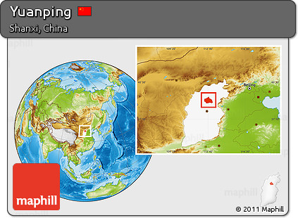 Physical Location Map of Yuanping, highlighted parent region
