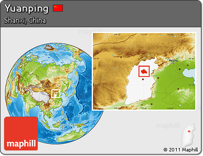 Physical Location Map of Yuanping, highlighted parent region