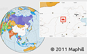 Political Location Map of Yuanping, highlighted country