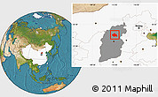 Satellite Location Map of Yuanping, highlighted country, highlighted parent region
