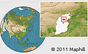 Satellite Location Map of Yuanping, highlighted parent region