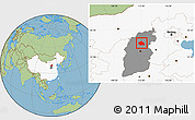 Savanna Style Location Map of Yuanping, highlighted country, highlighted parent region