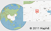Savanna Style Location Map of Yuanping, highlighted country