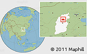 Savanna Style Location Map of Yuanping, highlighted parent region