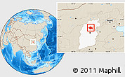 Shaded Relief Location Map of Yuanping, highlighted parent region