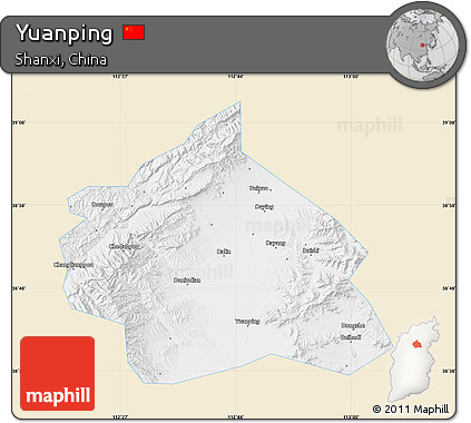 Classic Style Map of Yuanping, single color outside