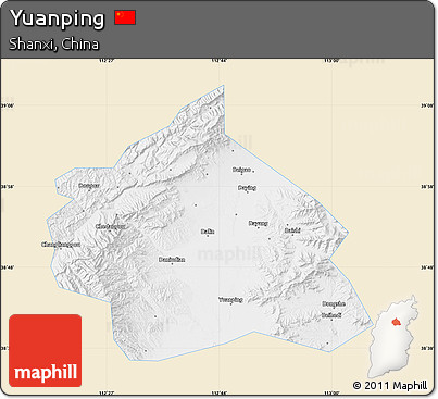 Classic Style Map of Yuanping, single color outside