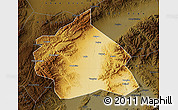 Physical Map of Yuanping, darken