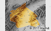 Physical Map of Yuanping, desaturated