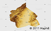 Physical Map of Yuanping, single color outside