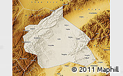 Shaded Relief Map of Yuanping, physical outside