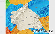 Shaded Relief Map of Yuanping, political outside