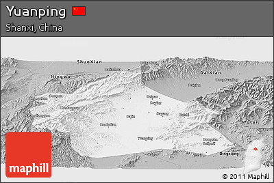 Gray Panoramic Map of Yuanping