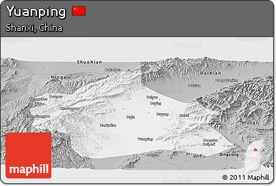 Gray Panoramic Map of Yuanping