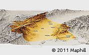 Physical Panoramic Map of Yuanping, lighten, semi-desaturated