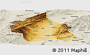 Physical Panoramic Map of Yuanping, shaded relief outside