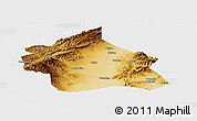Physical Panoramic Map of Yuanping, single color outside