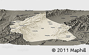 Shaded Relief Panoramic Map of Yuanping, darken