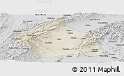 Shaded Relief Panoramic Map of Yuanping, desaturated