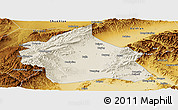 Shaded Relief Panoramic Map of Yuanping, physical outside