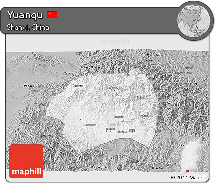 Gray 3D Map of Yuanqu