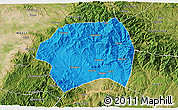 Political 3D Map of Yuanqu, satellite outside
