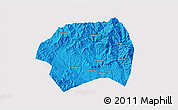 Political 3D Map of Yuanqu, single color outside