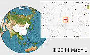 Satellite Location Map of Yuanqu, highlighted country