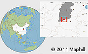 Savanna Style Location Map of Yuanqu, highlighted country, highlighted parent region