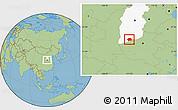 Savanna Style Location Map of Yuanqu, highlighted parent region