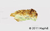 Physical Panoramic Map of Yuanqu, cropped outside